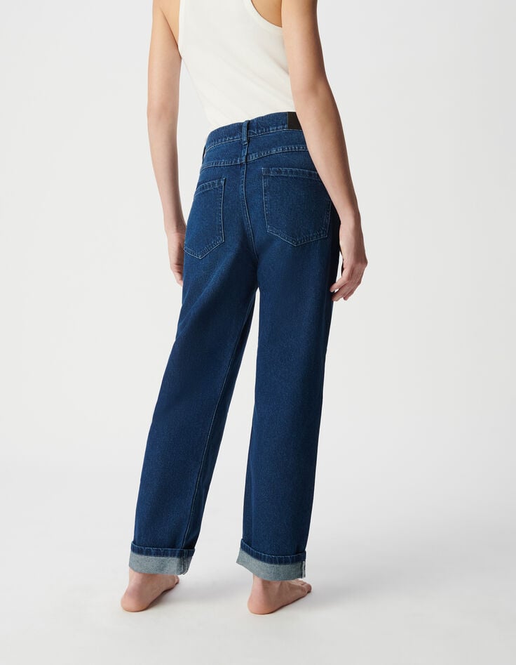 Ikks Jean Boyfriend Bleu Cropped Femme
