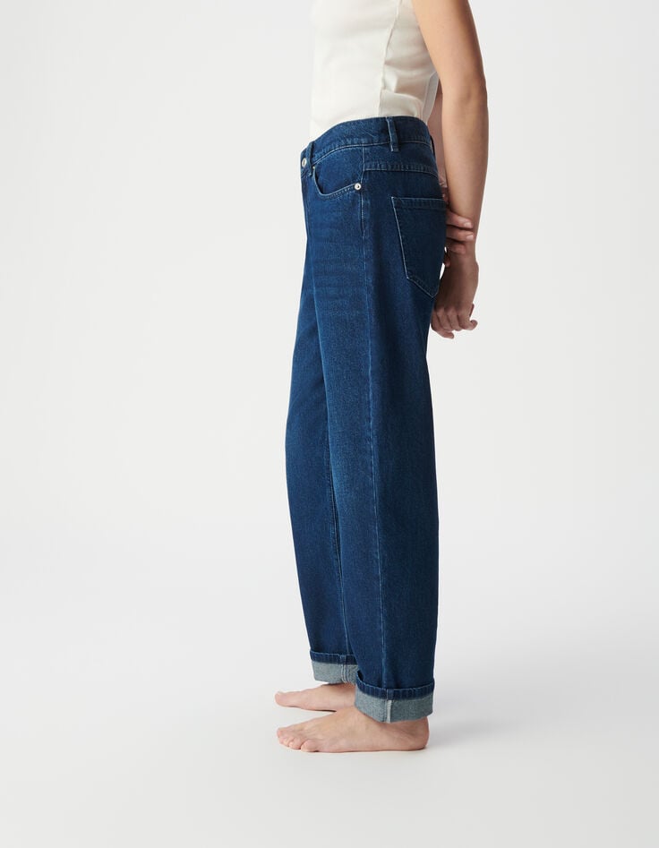 Ikks Jean Boyfriend Bleu Cropped Femme