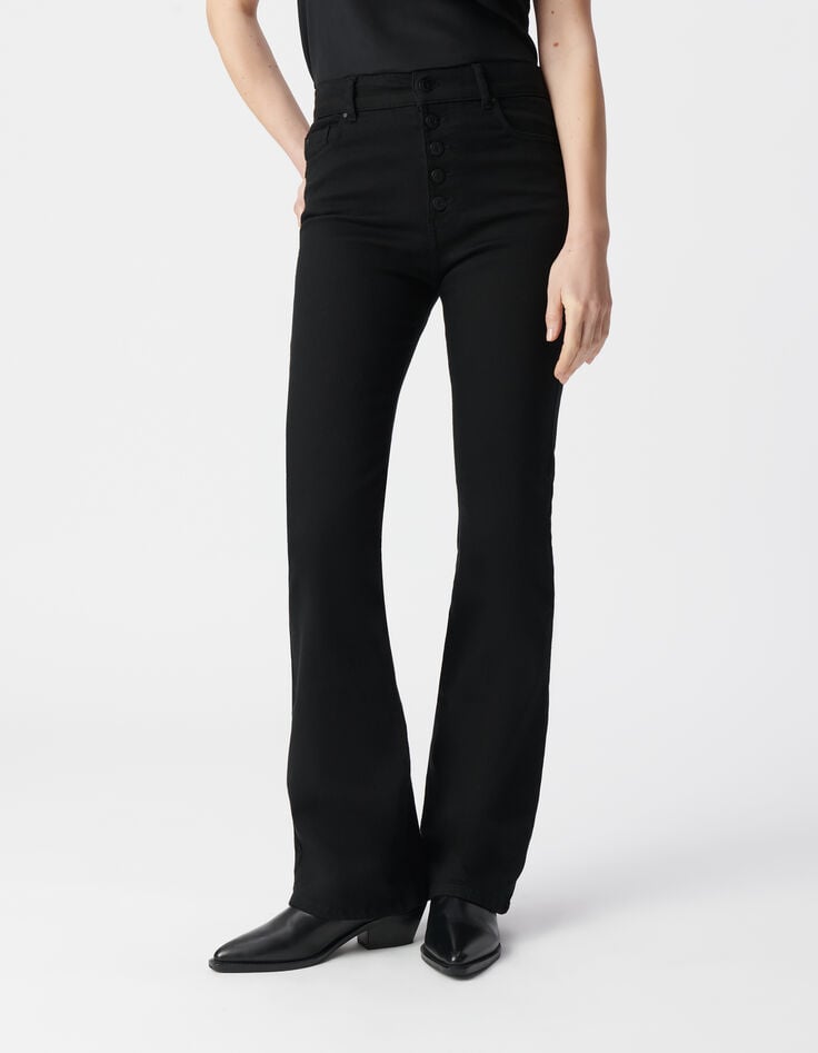 Ikks Jean Flare Noir Taille Haute Waterless Femme