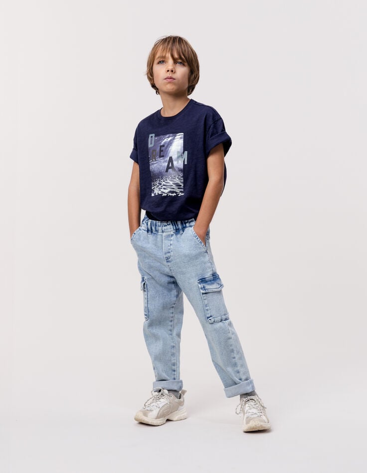 ikks Jean JOGGER BATTLE bleu Waterless garçon