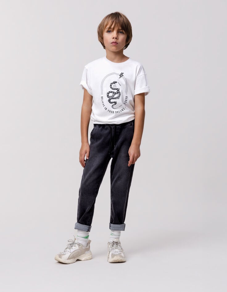 Ikks Jean JOGGER LOOSE Gris Waterless Garçon