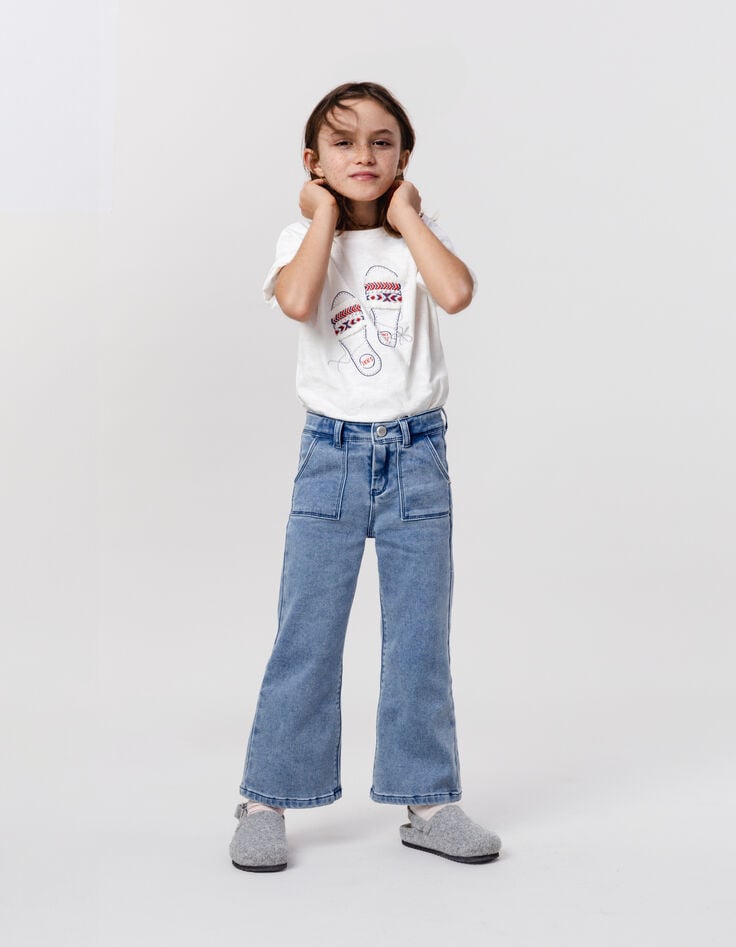 Ikks Jean LARGE Bleu Ceinture Foulard Fille