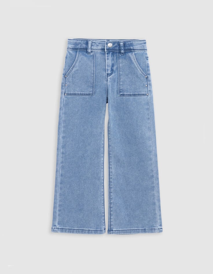 Ikks Jean LARGE Bleu Ceinture Foulard Fille