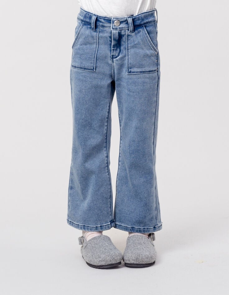 ikks Jean LARGE bleu ceinture foulard fille