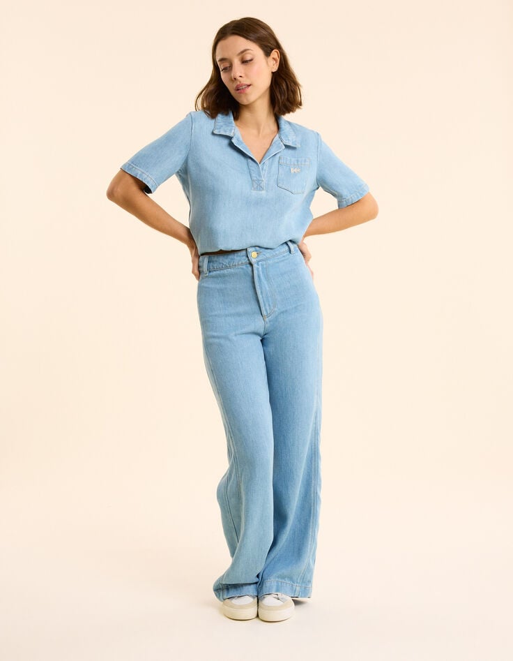 ikks Jean large bleu délavé I.Code