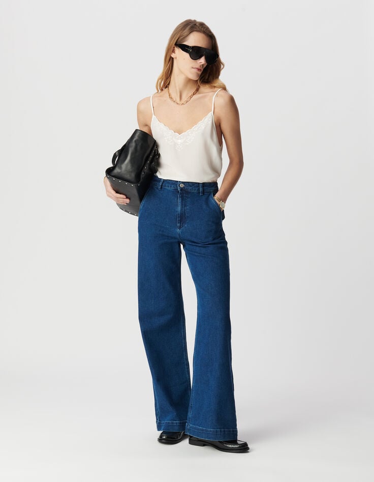 ikks Jean large bleu moyen Femme