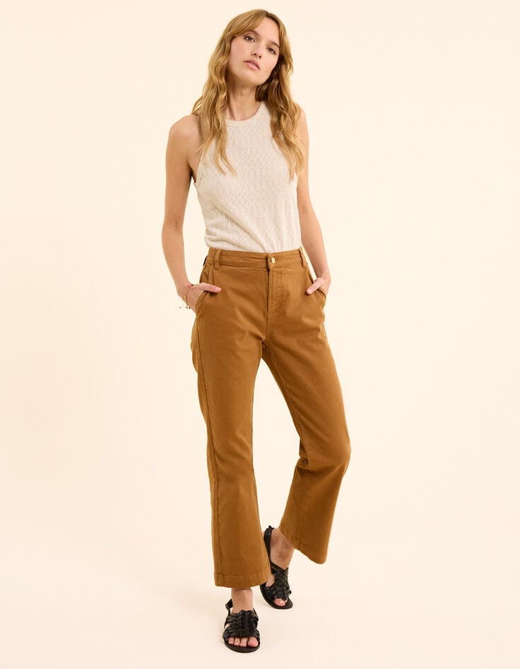 Ikks Jean Large Camel Longueur Cropped I.Code