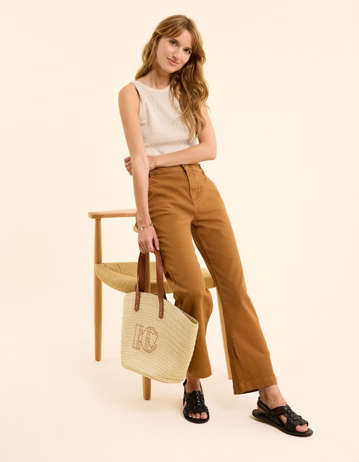 ikks Jean large camel longueur cropped I.Code