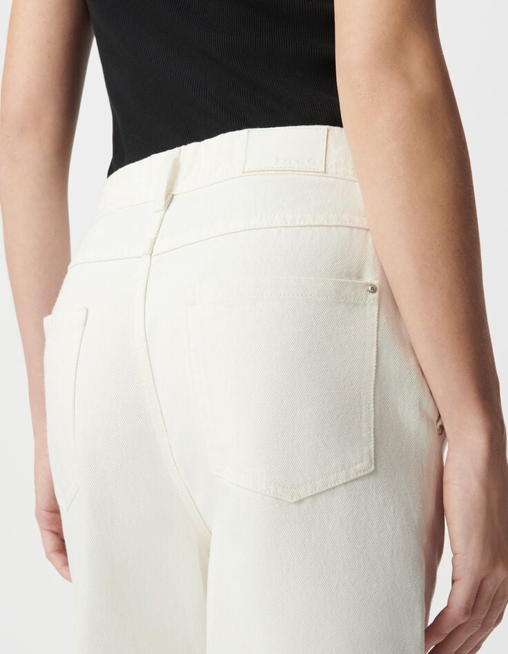Ikks Jean Large Coton Recyclé Blanc Cassé Femme