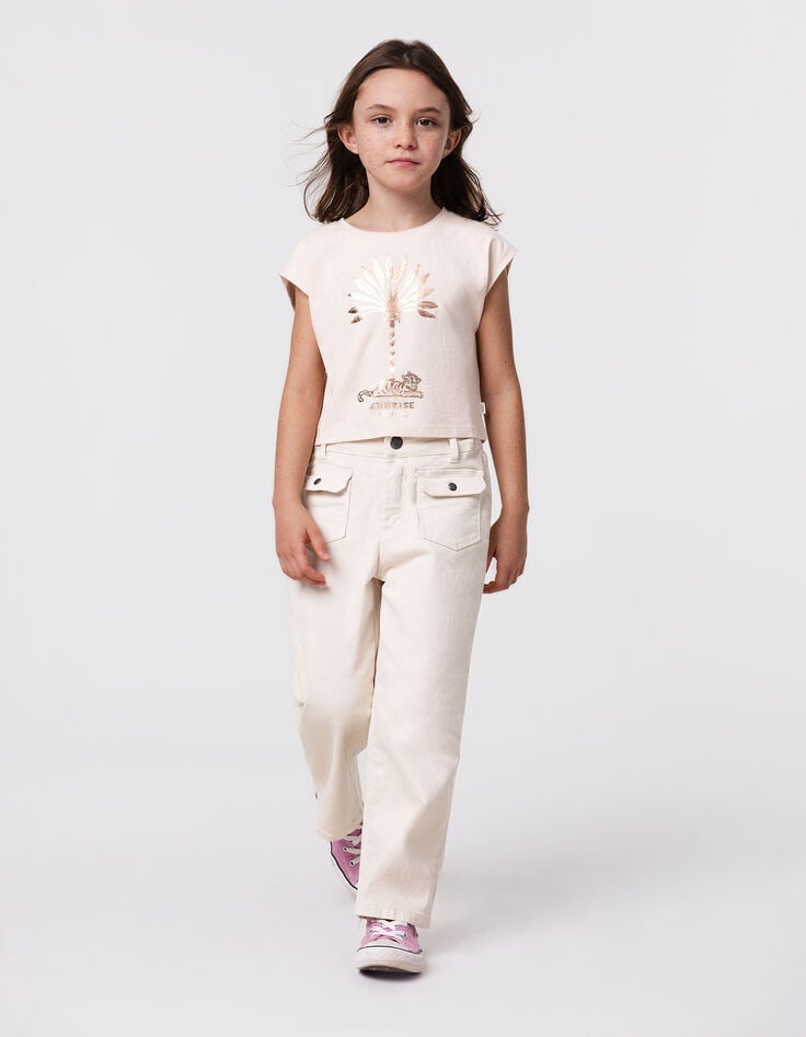 Ikks Jean LARGE Ecru Fille