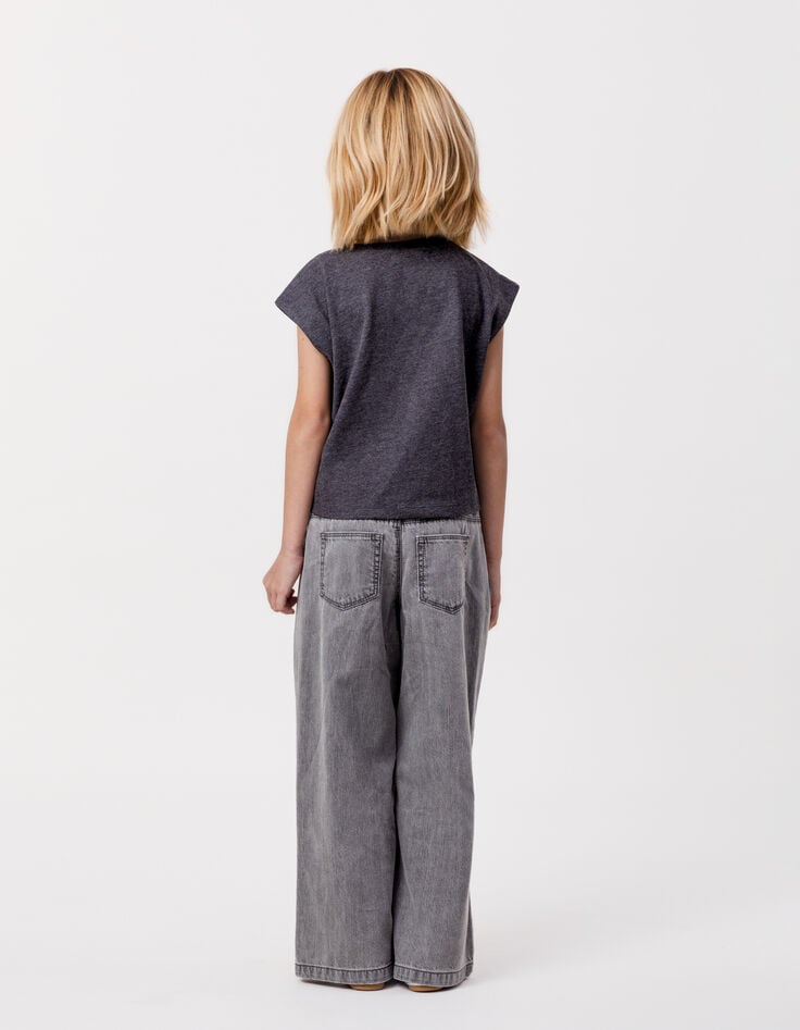 Ikks Jean LARGE Gris Coton Bio Fille