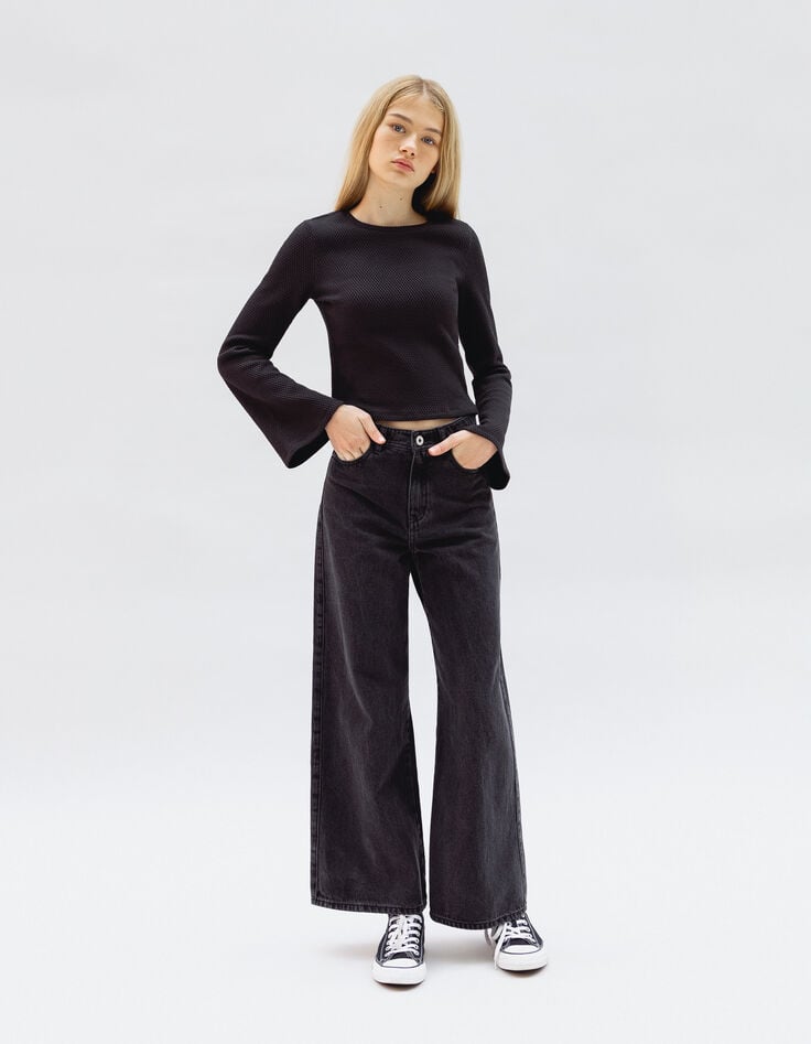 ikks Jean LARGE gris délavé fille