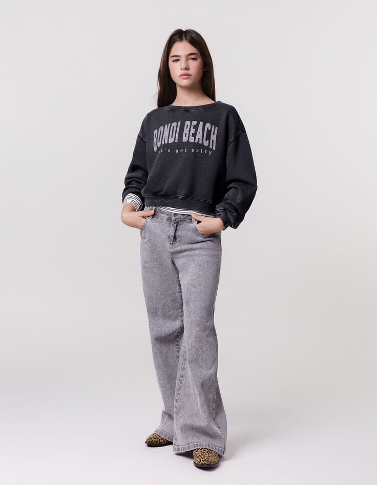 ikks Jean LARGE gris délavé fille