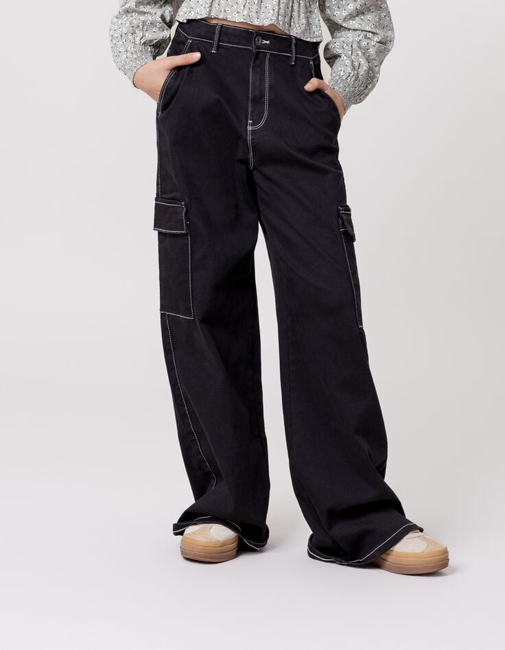 Ikks Jean LARGE Noir Fille