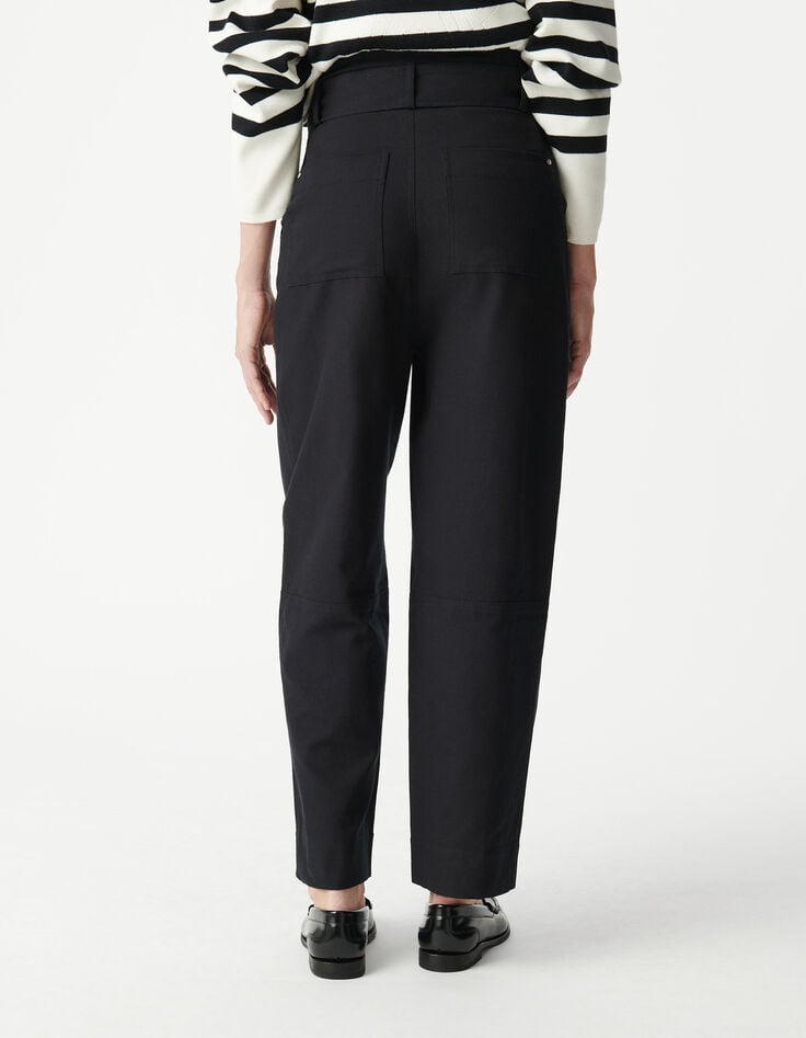 Ikks Jean Large Paperbag Noir Décor Clous Femme