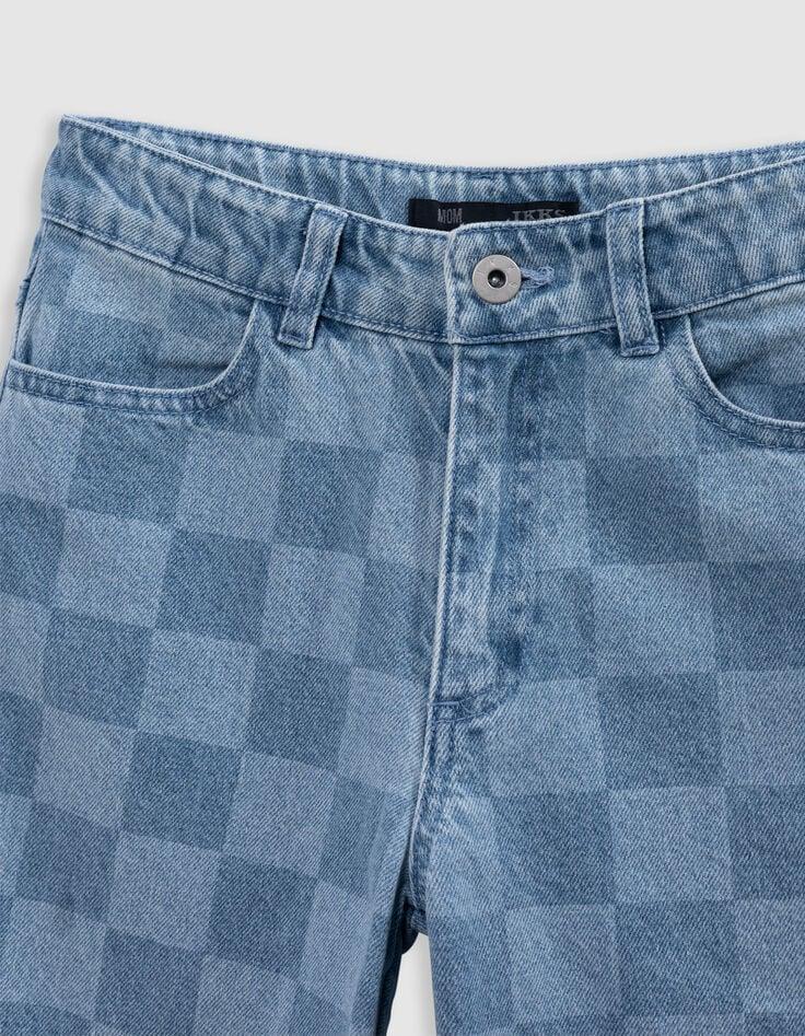 Ikks Jean MOM Bleu Waterless Motif Damier Fille