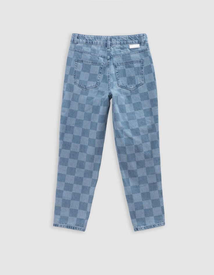 Ikks Jean MOM Bleu Waterless Motif Damier Fille