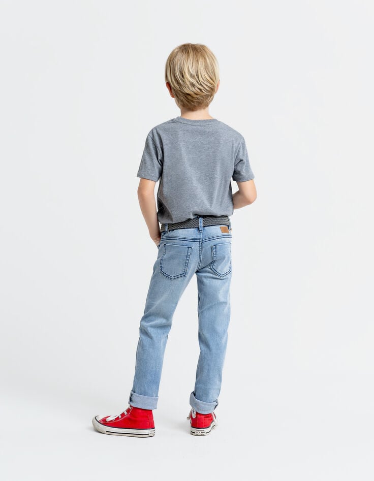Ikks Jean Slim Bleu Avec Ceinture Tressée Garçon
