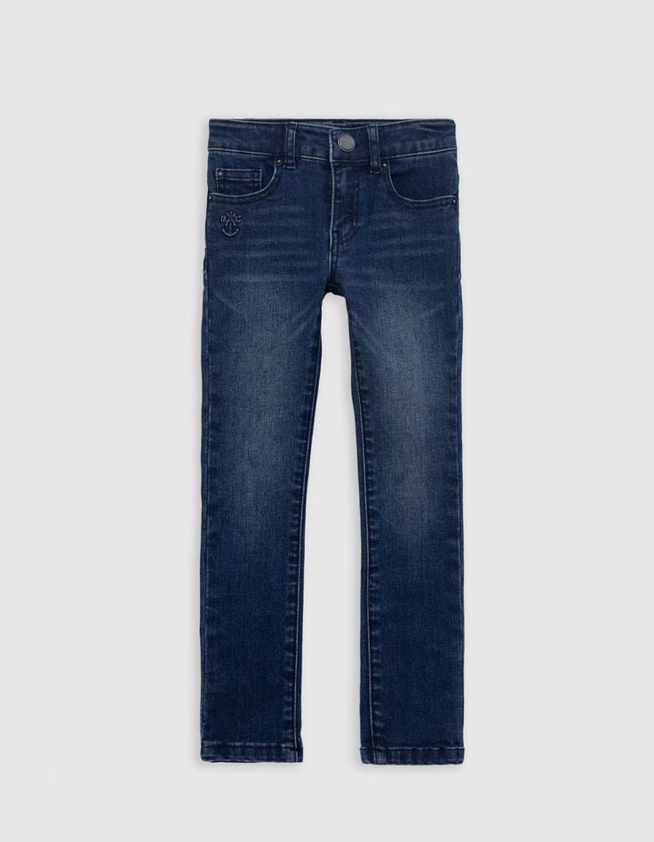 Ikks Jean SLIM Bleu Upcyclé Motifs Embossés Garçon