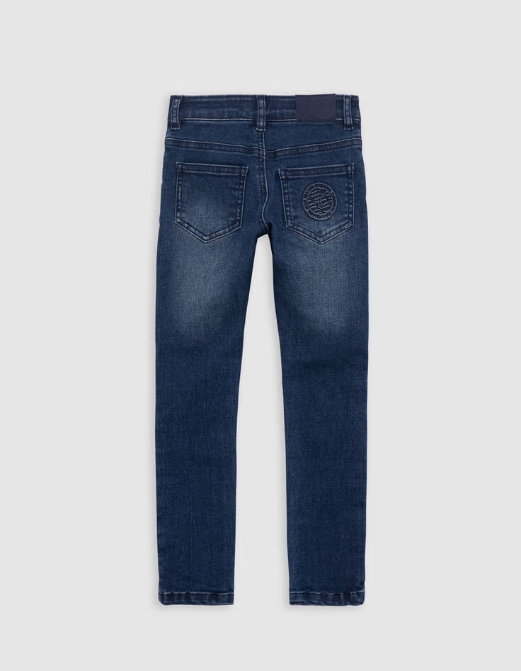 Ikks Jean SLIM Bleu Upcyclé Motifs Embossés Garçon