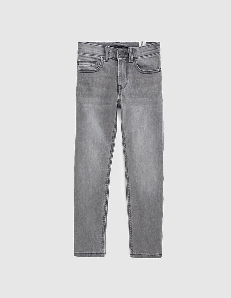 ikks Jean slim gris Essentiel en coton bio garçon