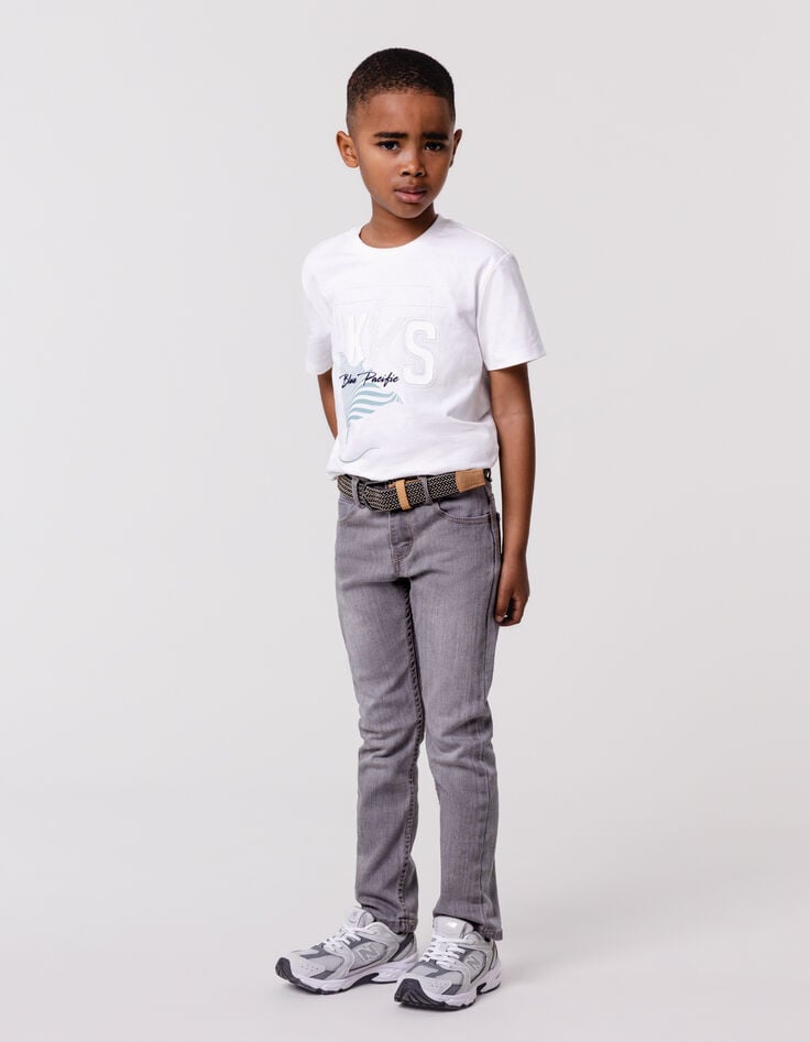 Ikks Jean SLIM Gris Et Ceinture Tressée Garçon