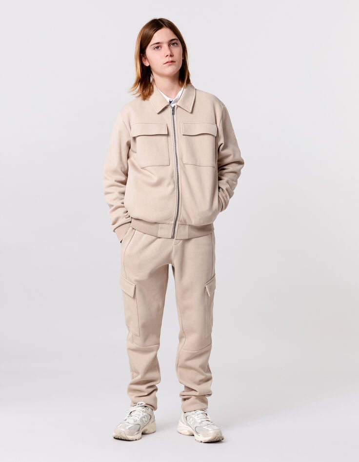 Ikks Jogging BATTLE Beige Molleton Piqué Garçon