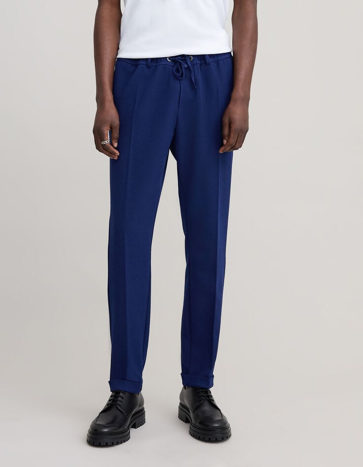Ikks Jogpant Indigo Seersucker Homme