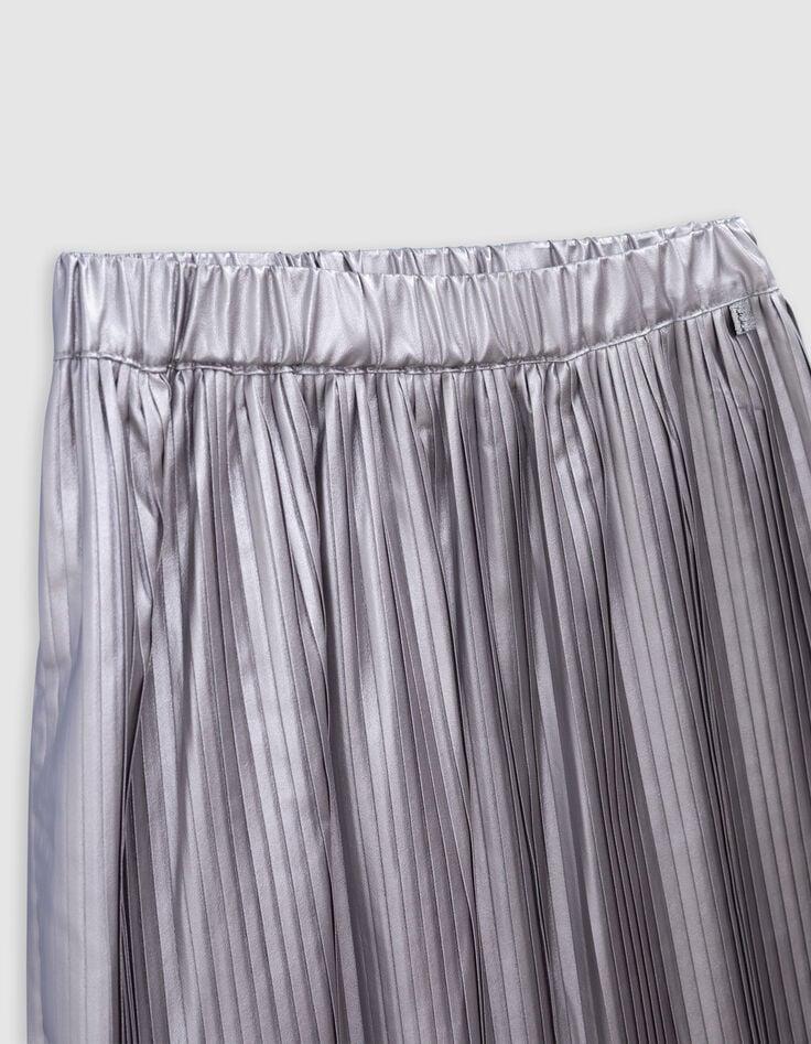 Ikks Jupe Courte Argentée Plissée Fille