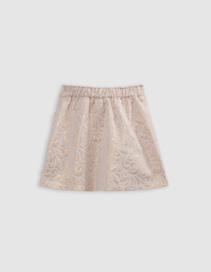 Ikks Jupe Courte Dorée Jacquard Baroque Fille