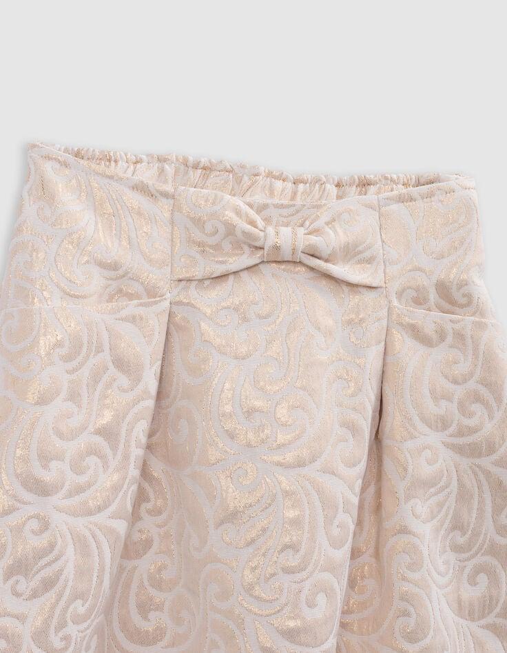 Ikks Jupe Courte Dorée Jacquard Baroque Fille
