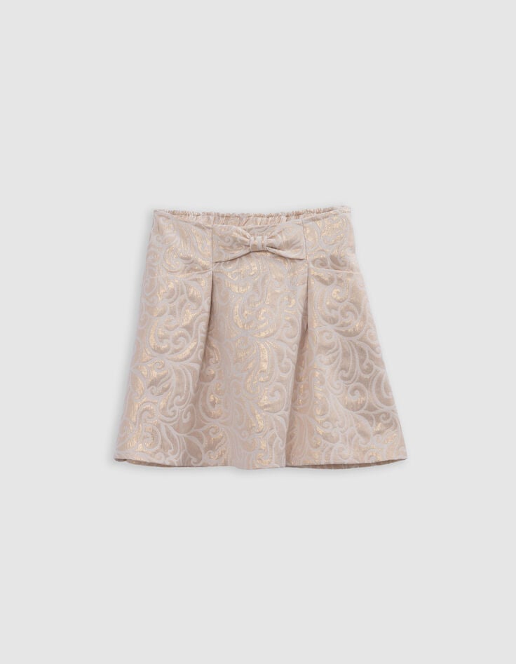 ikks Jupe courte dorée jacquard baroque fille