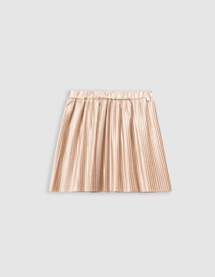 ikks Jupe courte dorée plissée fille