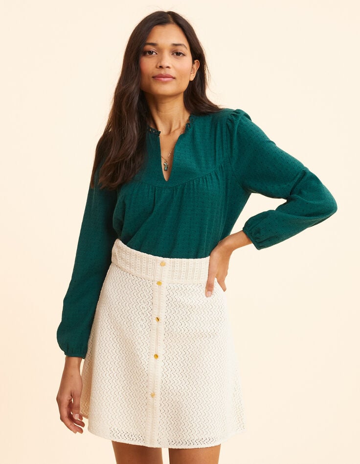 Ikks Jupe Courte écrue Dentelle I.Code