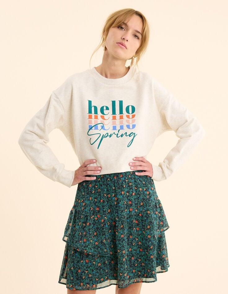 Ikks Jupe Courte Verte Imprimé Fruits D'été I.Code