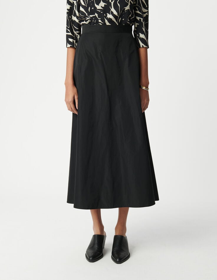 Ikks Jupe Longue Noire Trapèze Femme