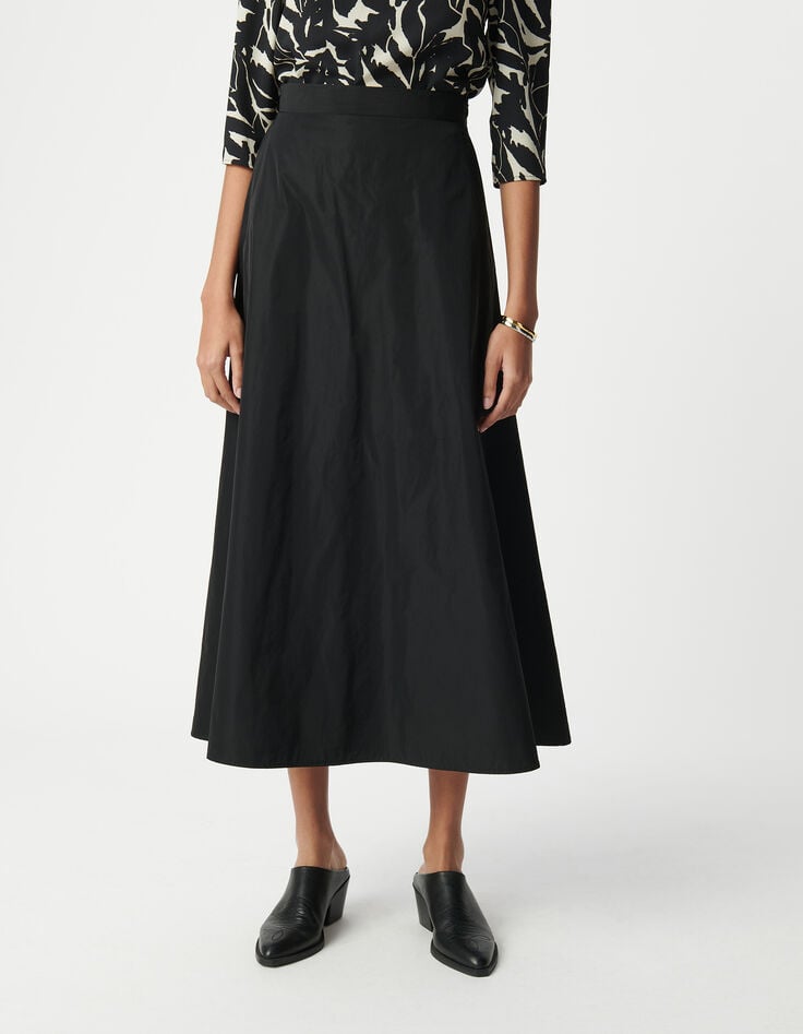 Ikks Jupe Longue Noire Trapèze Femme