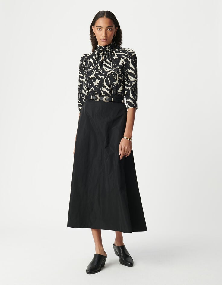 ikks Jupe longue noire trapèze Femme