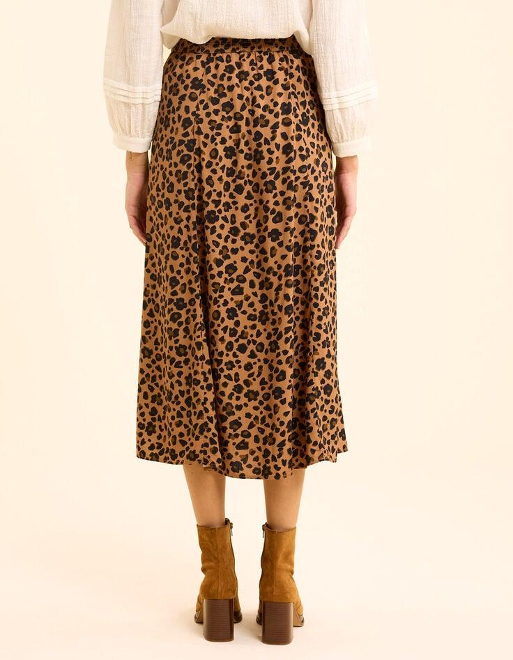 Ikks Jupe Mi-longue Imprimé Léopard I.Code