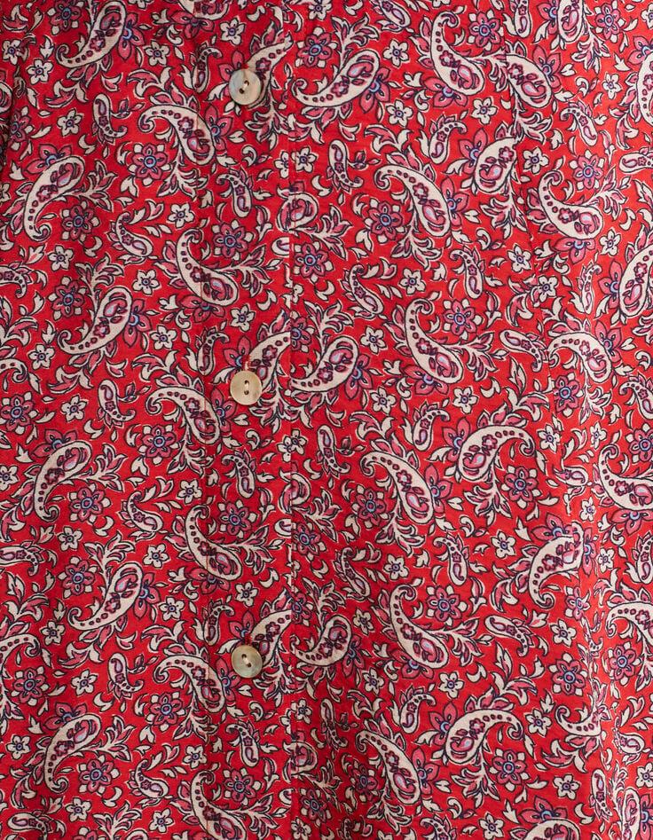 Ikks Jupe Midi Rouge Imprimé Cachemire I.Code