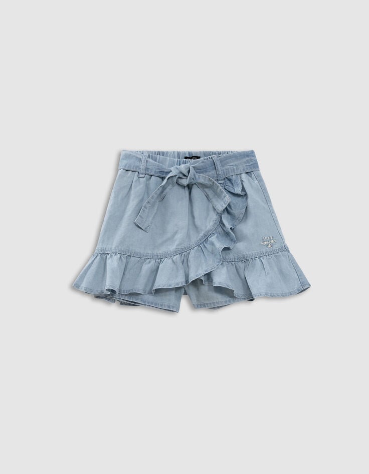 Ikks Jupe-short Bleue Effet Portefeuille Fille