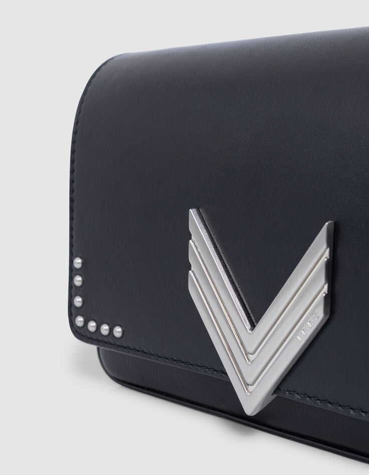 Ikks Le 111 BARBETTE Noir Cuir Décor Clous Femme