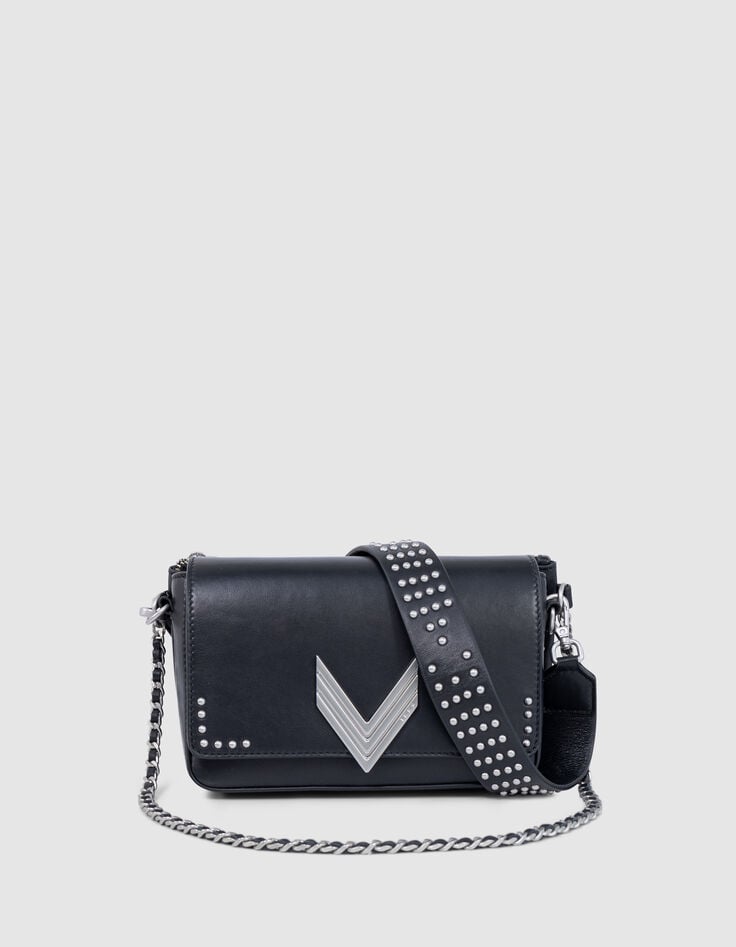 ikks Le 111 BARBETTE noir cuir décor clous Femme