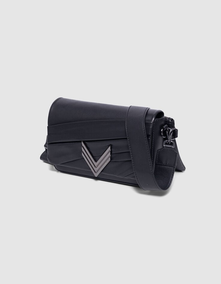 Ikks Le 111 COUTURE Noir Cuir Drapé Femme