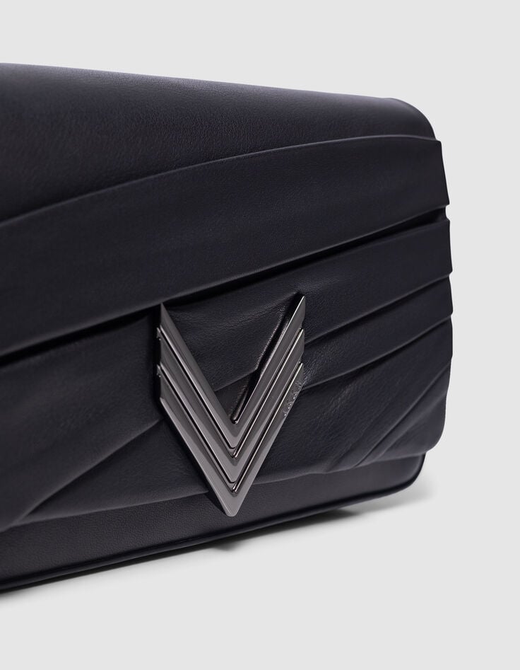 Ikks Le 111 COUTURE Noir Cuir Drapé Femme