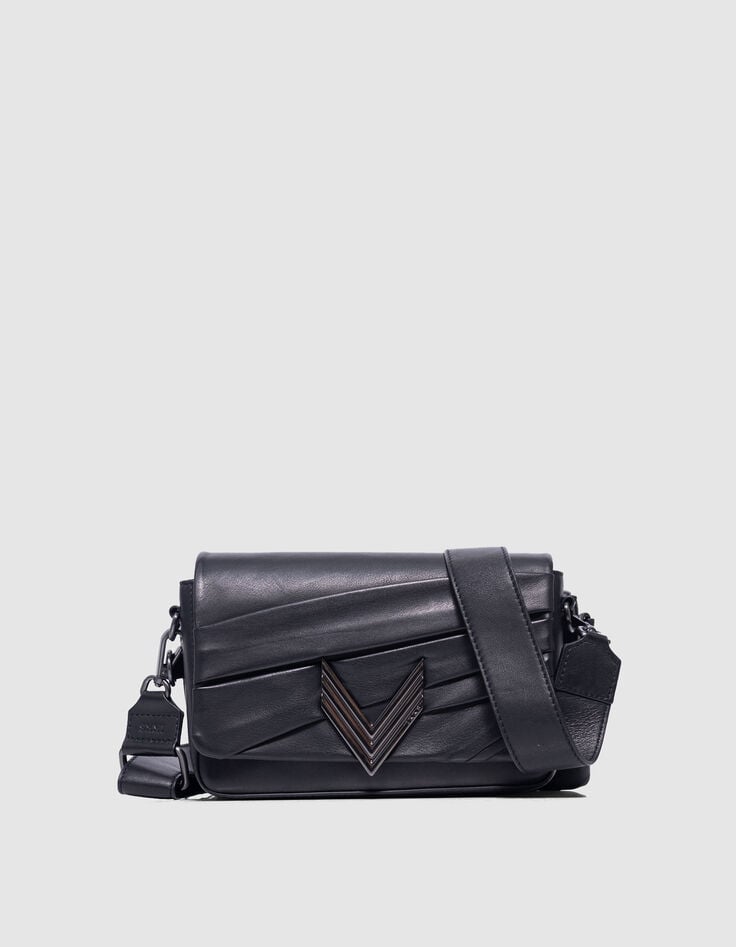 ikks Le 111 COUTURE noir cuir drapé Femme