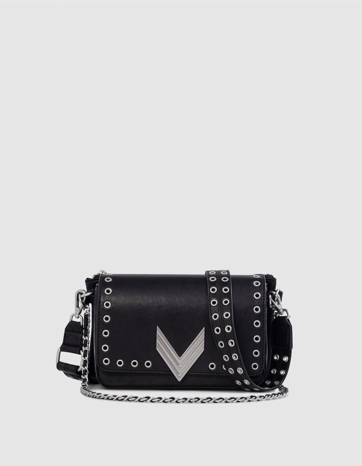 ikks Le 111 ROCK noir cuir détails oeillets Femme