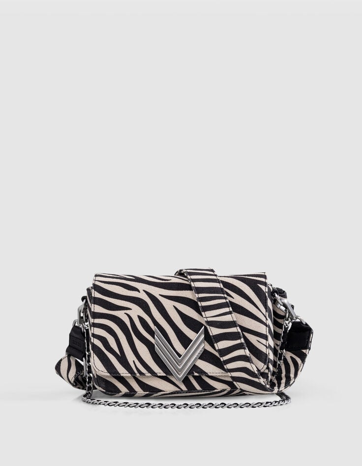 ikks Le 111 ZEBRA écru toile motif zébré Femme