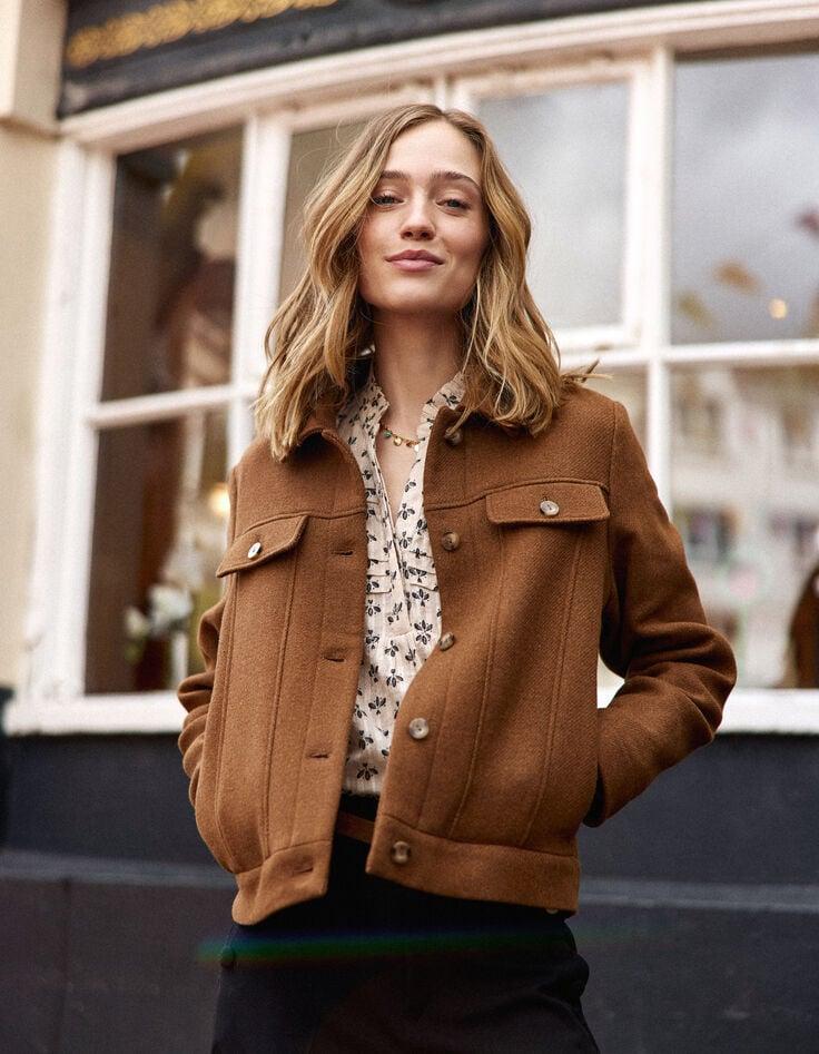 ikks Manteau court camel fourré I.Code