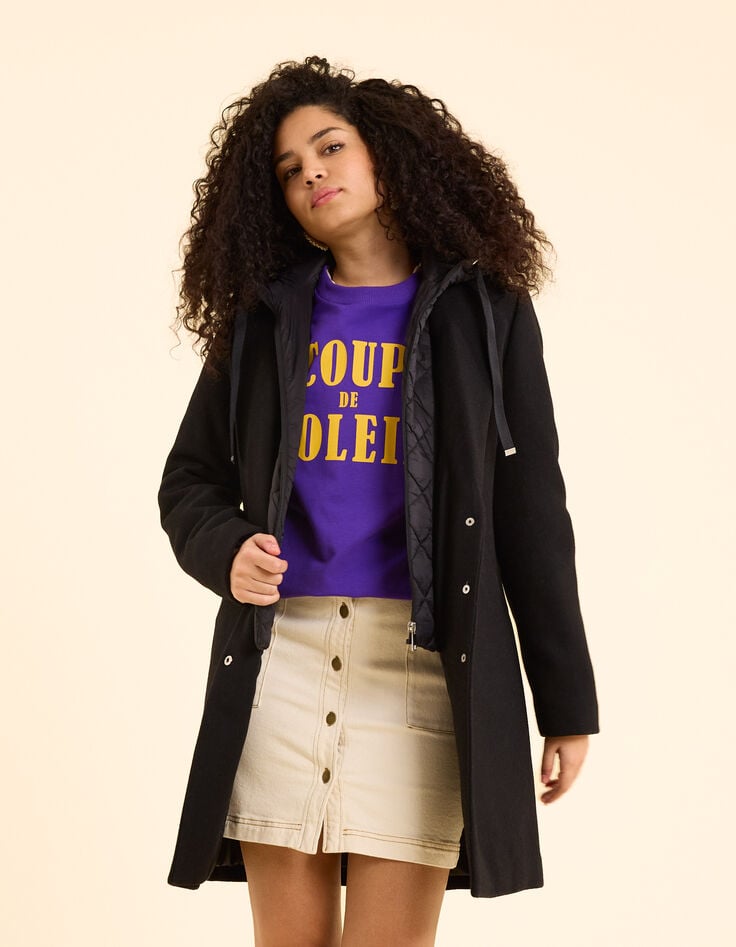 ikks Manteau noir avec parmenture amovible I.Code